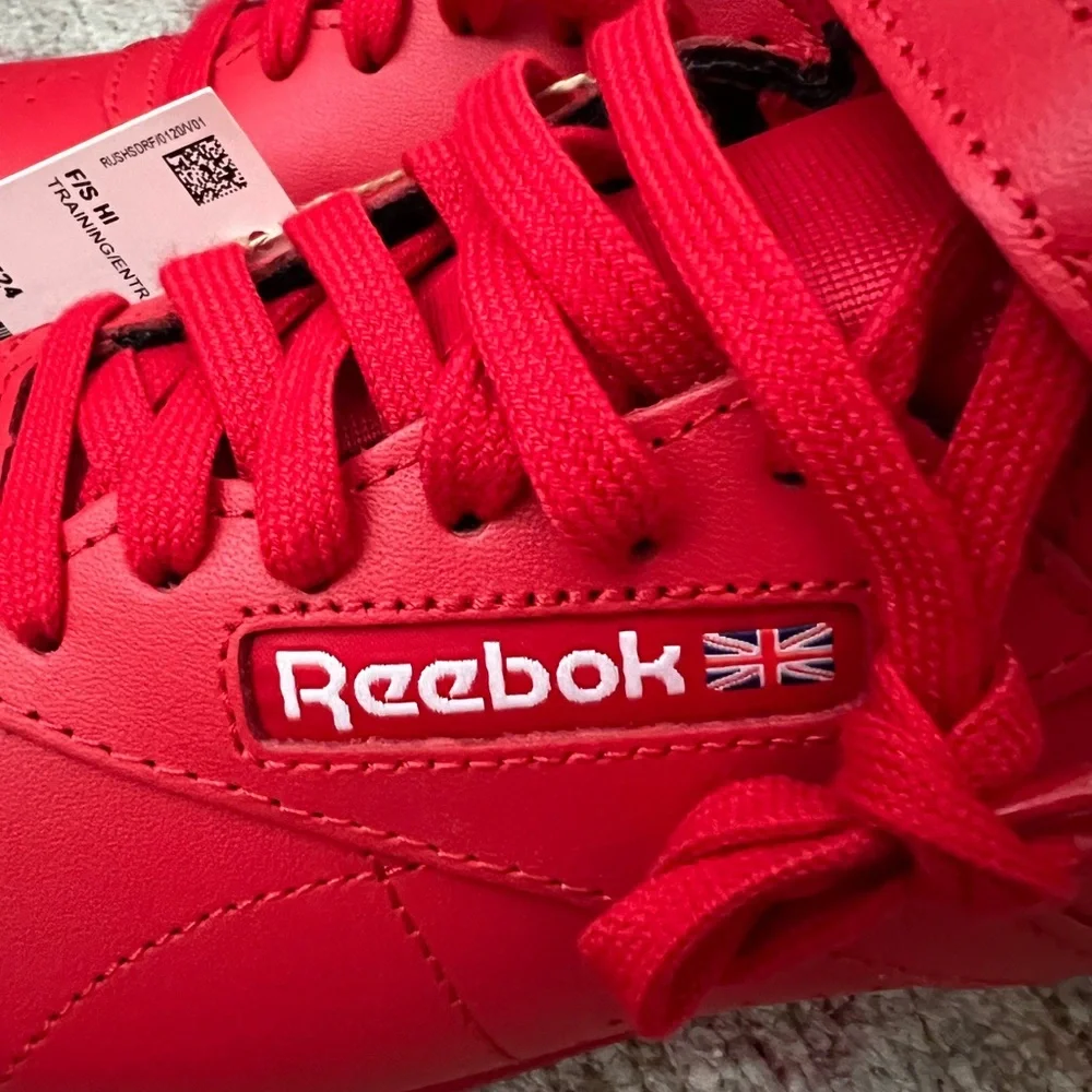 NWT Reebok Classic Freestyle Hi Top Red Leather Sneakers Training Women’s 7.5